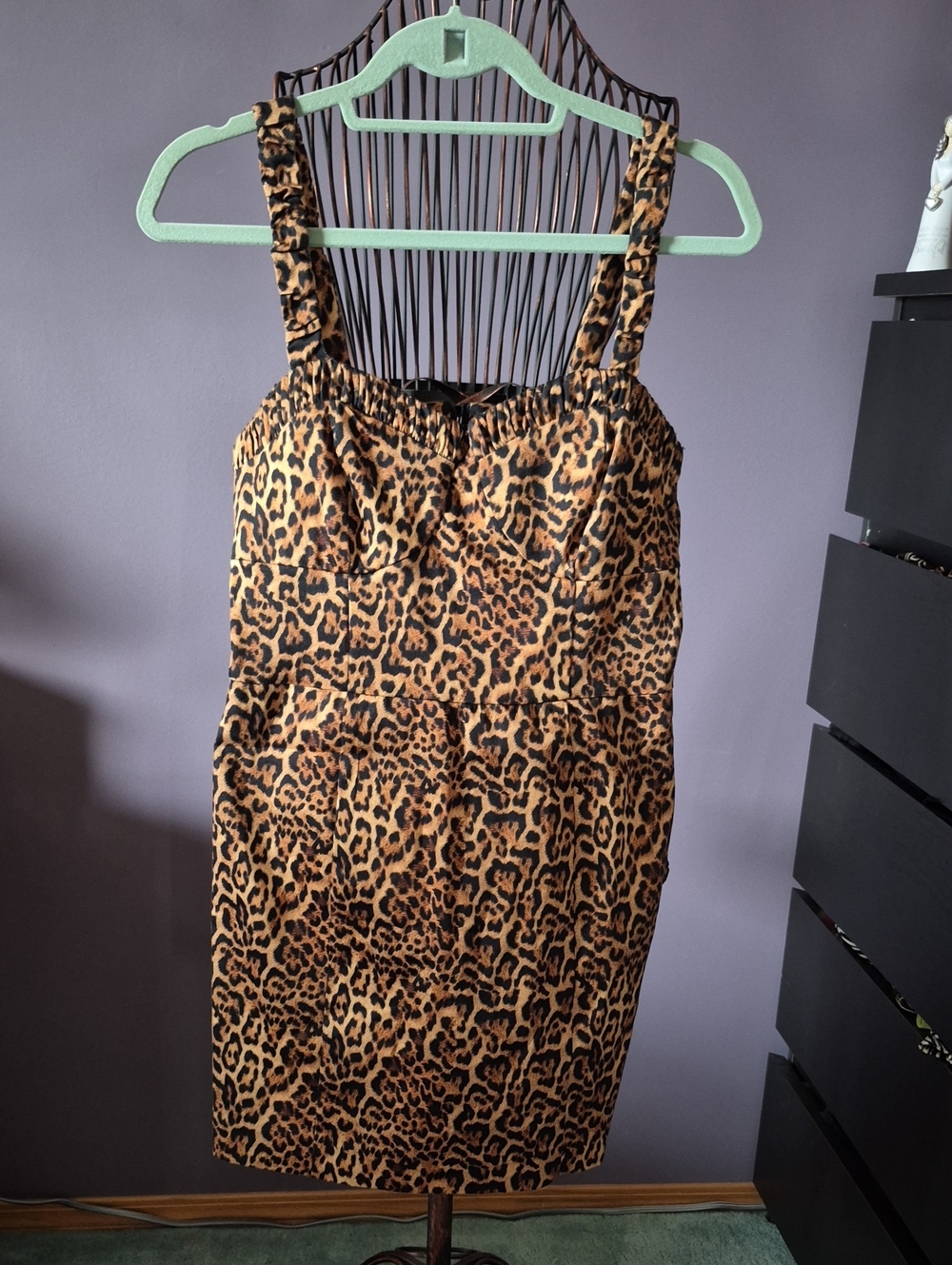 Zara Leopard Print Mini Dress - Brown & Black